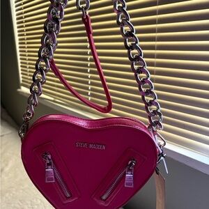 Steve Madden Fuchsia Heart Crossbody Bag